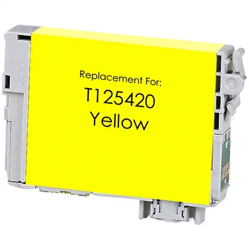 Epson T125420 Yellow Ink Cartridge - Remanufactured (T125420) - Compatible replacement yellow ink cartridge for Epson printers