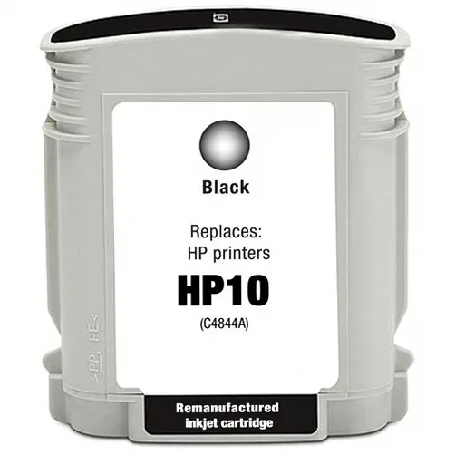 HP 10 Black Remanufactured Ink Cartridge (C4844A) - Compatible replacement black ink cartridge for HP printers