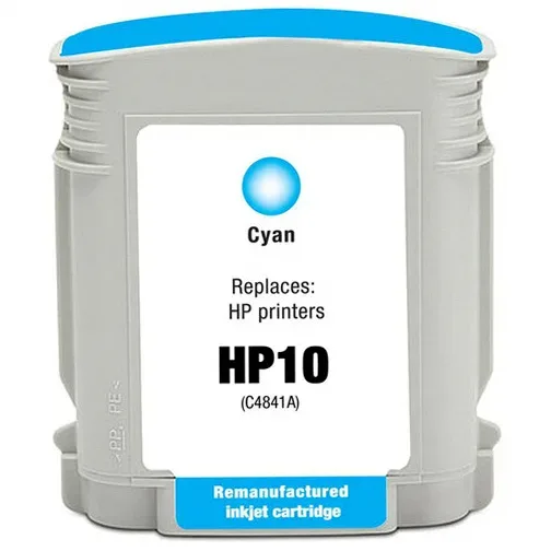 HP 10 Cyan Remanufactured Ink Cartridge (C4841A) - Compatible replacement cyan ink cartridge for HP printers
