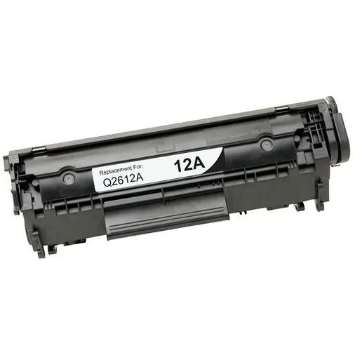 HP 12A Black Compatible Toner Cartridge (Q2612A) - Compatible replacement black toner cartridge for HP printers