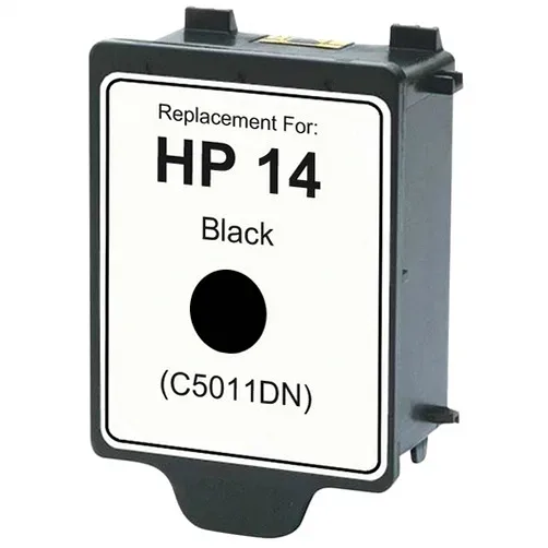 HP 14 Black Remanufactured Ink Cartridge (C5011DN) - Compatible replacement black ink cartridge for HP printers