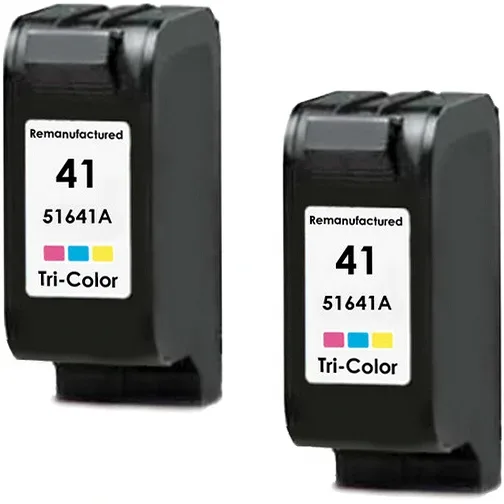 HP 41 (51641A) Color Remanufactured Ink Cartridge - 2 Pack - Compatible replacement color ink cartridge for HP printers