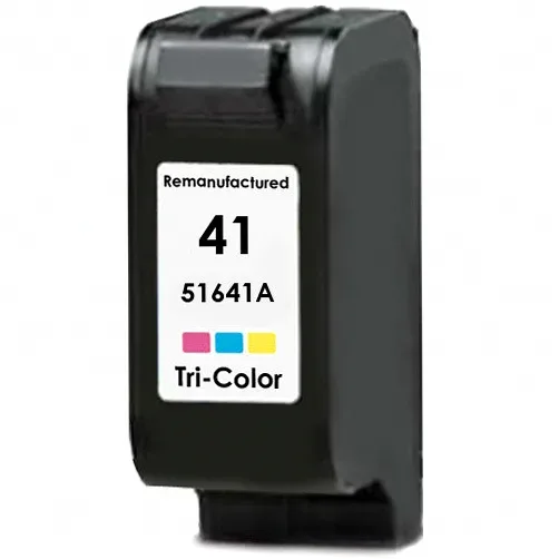 HP 41 (51641A) Tri-Color Remanufactured Ink Cartridge - Compatible replacement color ink cartridge for HP printers
