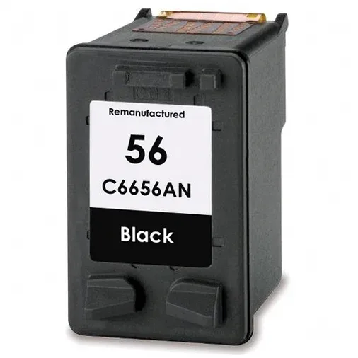 HP 56 Black Remanufactured Ink Cartridge (C6656AN) - Compatible replacement black ink cartridge for HP printers