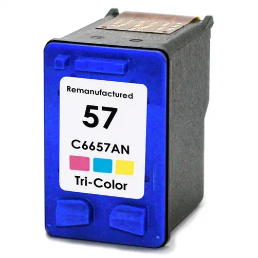 HP 57 Tri-Color Ink Cartridge - Remanufactured (C6657AN) - Compatible replacement color ink cartridge for HP printers