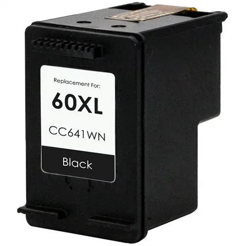 HP 60XL Black Ink Cartridge - High-Yield - Remanufactured (CC641WN) - Compatible replacement black ink cartridge for HP printers