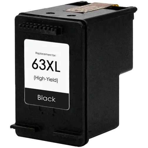 HP 63XL Black Ink Cartridge - High-Yield Remanufactured (F6U64AN) - Compatible replacement black ink cartridge for HP printers