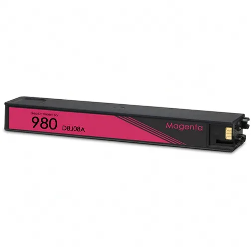 HP 980 Magenta Remanufactured Ink Cartridge (D8J08A) - Compatible replacement magenta ink cartridge for HP printers
