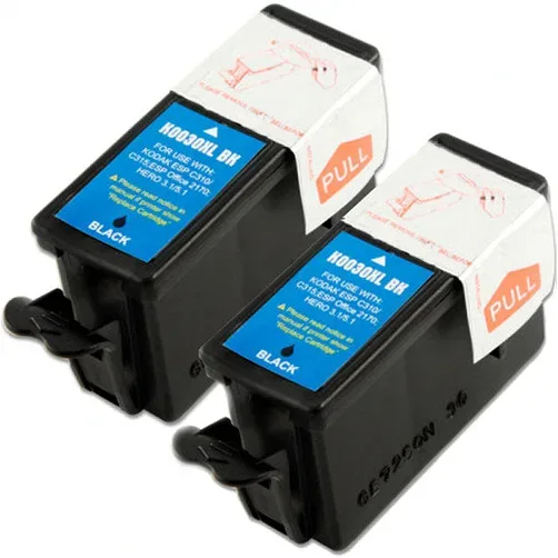 Kodak 30XL Black High-Yield Compatible Ink Cartridge (1550532) - 2 Pack - Compatible replacement black ink cartridge for Kodak printers
