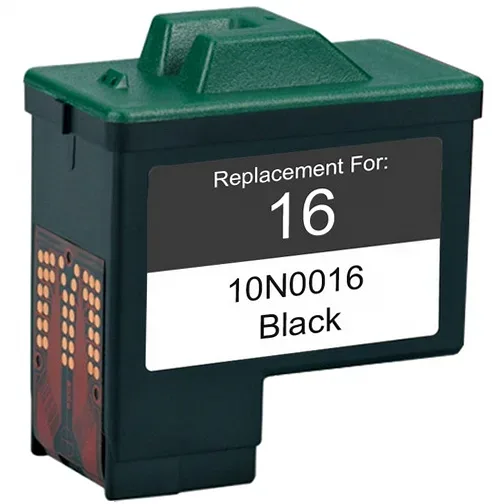 Lexmark 16 (10N0016) Black Remanufactured Ink Cartridge - Compatible replacement black ink cartridge for Lexmark printers
