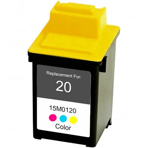 Lexmark 20 (15M0120) Color Remanufactured Ink Cartridge - Compatible replacement color ink cartridge for Lexmark printers