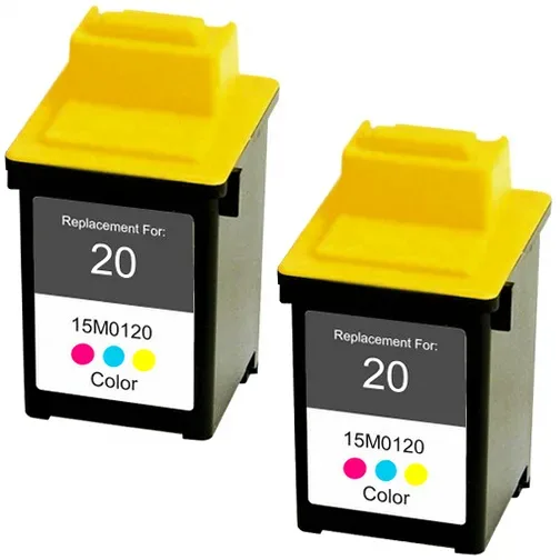 Lexmark 20 (15M0120) Remanufactured Color Ink Cartridge - 2 Pack - Compatible replacement color ink cartridge for Lexmark printers