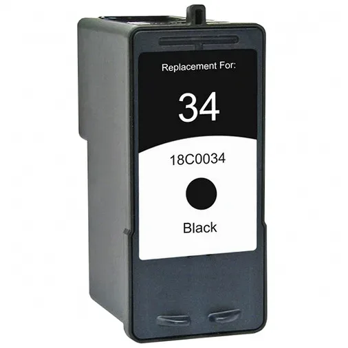 Lexmark 34 Black Remanufactured Ink Cartridge (18C0034) - Compatible replacement black ink cartridge for Lexmark printers