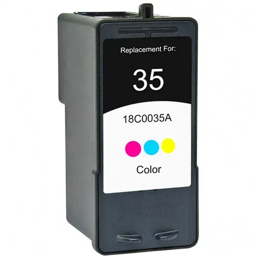 Lexmark 35 Color Remanufactured Ink Cartridge (18C0035) - Compatible replacement color ink cartridge for Lexmark printers