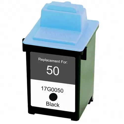 Lexmark 50 (17G0050) Black Remanufactured Ink Cartridge - Compatible replacement black ink cartridge for Lexmark printers