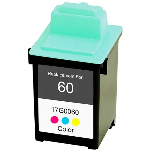 Lexmark 60 (17G0060) Color Remanufactured Ink Cartridge - Compatible replacement color ink cartridge for Lexmark printers