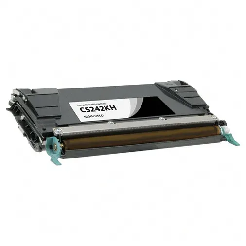 Lexmark C5242KH High-Yield Black Remanufactured Toner Cartridge (Fits Lexmark C524, C532, C534 Printer Series) - Compatible replacement black toner cartridge for Lexmark printers