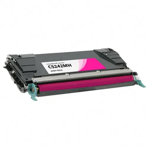 Lexmark C5242MH High-Yield Magenta Remanufactured Toner Cartridge (Fits Lexmark C524, C532, C534 Printer Series) - Compatible replacement magenta toner cartridge for Lexmark printers