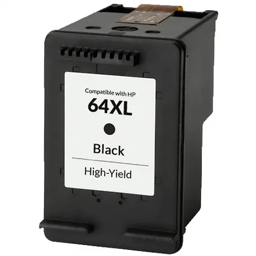 Remanufactured HP 64XL Black Ink Cartridge - High Yield (N9J92AN) - Compatible replacement black ink cartridge for HP printers