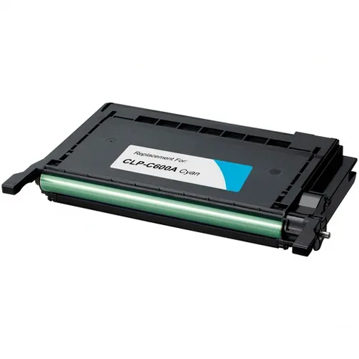 Samsung CLP-C600A Cyan Compatible Toner Cartridge - Compatible replacement cyan toner cartridge for Samsung printers