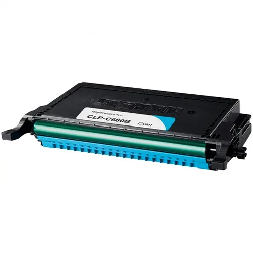 Samsung CLP-C660B Cyan Compatible Toner Cartridge - Compatible replacement cyan toner cartridge for Samsung printers
