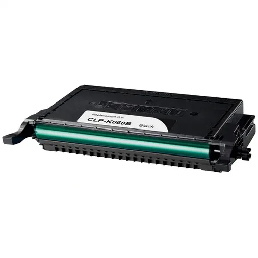 Samsung CLP-K660B Black Compatible Toner Cartridge - Compatible replacement black toner cartridge for Samsung printers