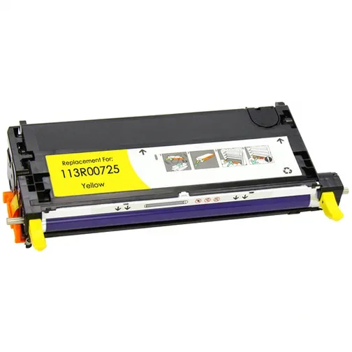 Xerox Phaser 6180 Yellow High-Yield Remanufactured Toner Cartridge (113R00725) - Compatible replacement yellow toner cartridge for Xerox printers