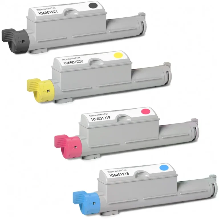 Xerox Phaser 6360 Compatible Toner Set, 1 Black, 1 Cyan, 1 Magenta and 1 Yellow - 4 Pack - Compatible replacement black 18,000 pgs, color 12,000 pgs ea. toner cartridge for Xerox printers