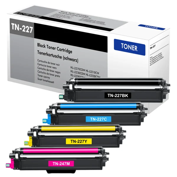 Brother TN227 TN223 Multi-Color Toner Cartridge High-Yield 4-Pack 1