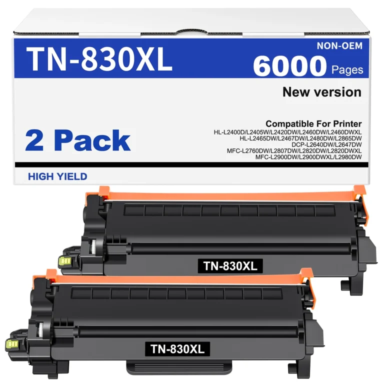 Brother TN830XL Black Toner Cartridge High-Yield 2-Pack 1