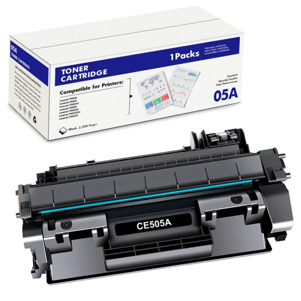 HP 05A CE505A Black Toner Cartridge 2500-Page Yield 1-Pack 1