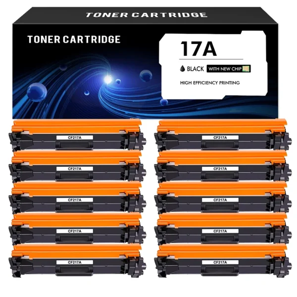 HP CF217A 17A With Chip Black Toner Cartridge 10-Pack 1