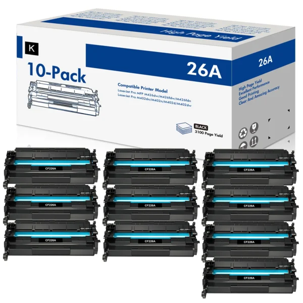 HP CF226A 26A With Chip Black Toner Cartridge 3100-Page Yield 1
