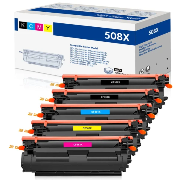 HP 508X CF360X CF361X CF362X CF363X Multi-Color Toner Cartridge 1