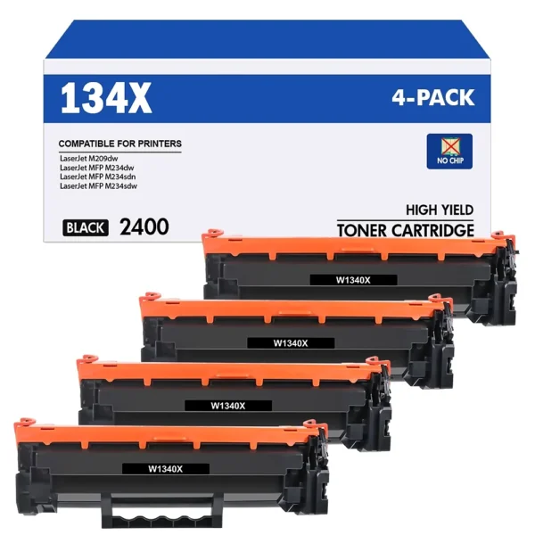 HP W1340X 134X No Chip Black Toner Cartridge 2400-Page Yield 1